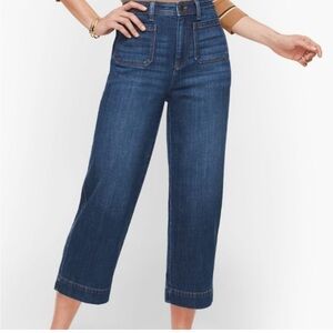 Talbots High Waist Wide Leg Crop Jeans